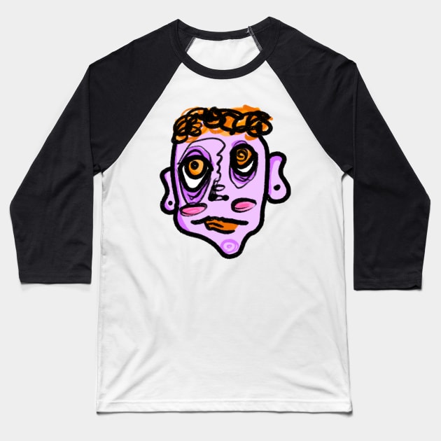 purple face Baseball T-Shirt by cmxcrunch